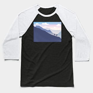 Wanderlust Sunrise Mountain Hiking and Bagging Baseball T-Shirt